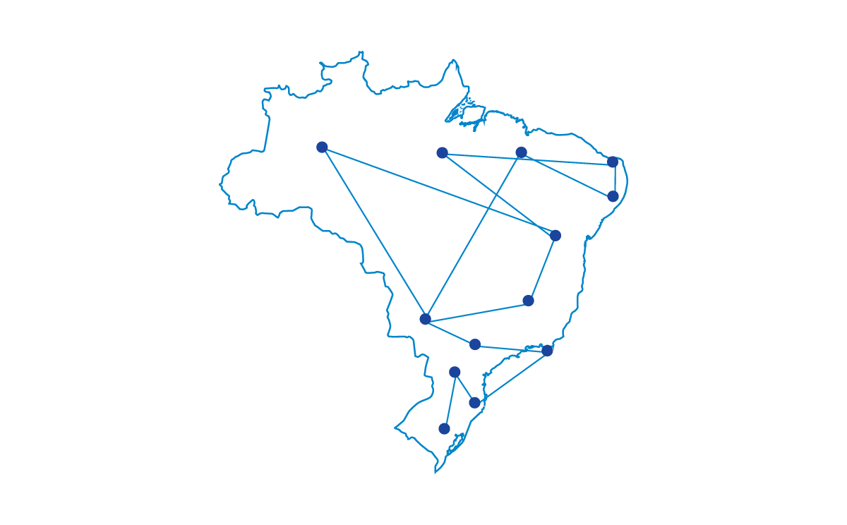 Mapa do Brasil com implementação das melhores opções tributárias