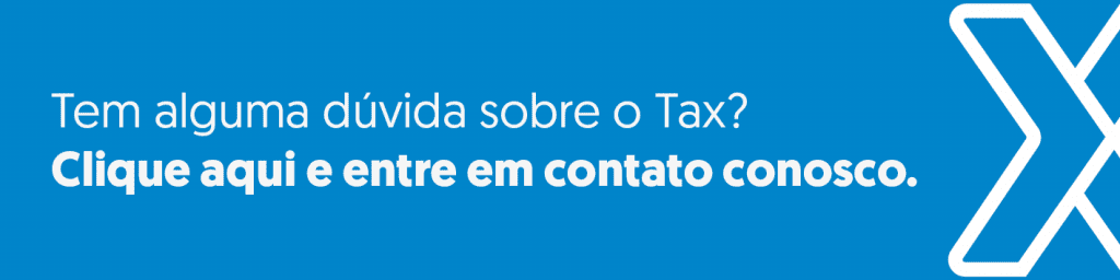 banner azul claro com chamada para ação em caso de dúvidas sobre o Tax Group