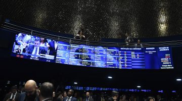 Plenário do Senado, em votação da reforma tributária aprovada